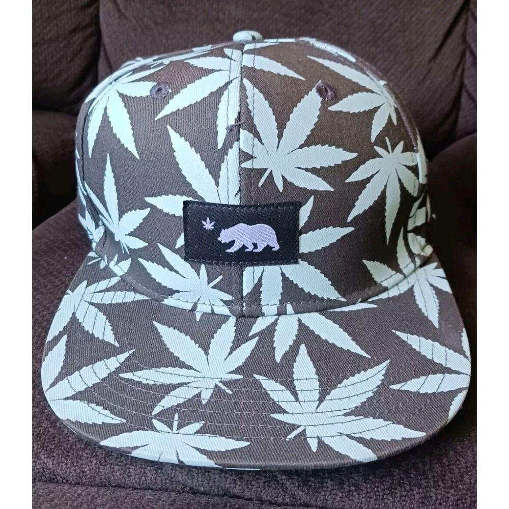 Ikanik Farms Weed Cannabis Hat AOP Marihuana Mary J Snapback cap California Bear